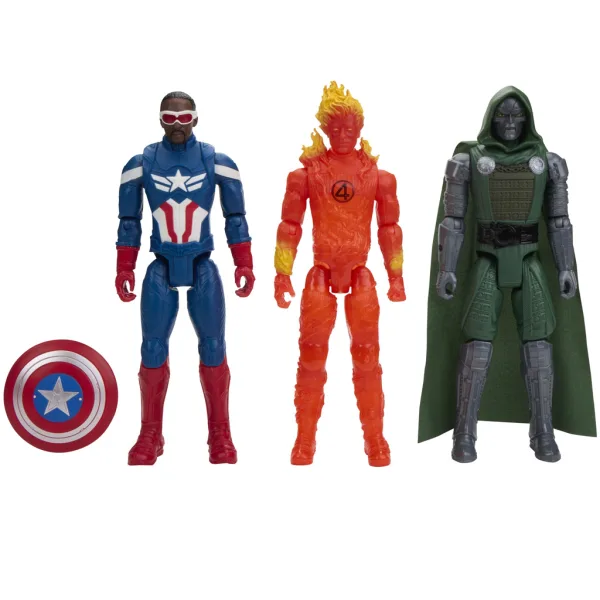 Avengers Titan Hero: Doomsday Doctor Doom, Captain America und Human Torch 29-cm-Actionfiguren-Set – Hasbro Bild 2