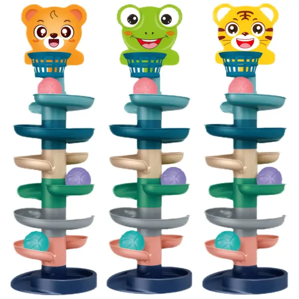 Ball Tower: Fröhliche Tierkugelbahn in verschiedenen Varianten 73x22cm 1 Stück Bild 2