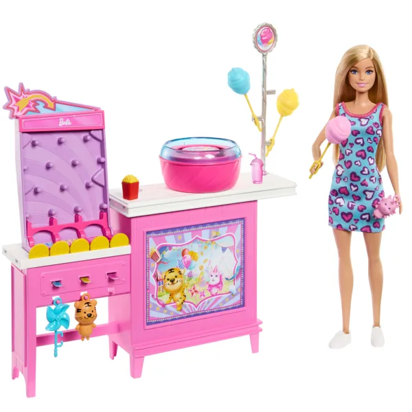 Barbie Mysteries: Beach Detectives – Zuckerwatte-Stand-Spielset mit Puppe – Mattel Bild 2