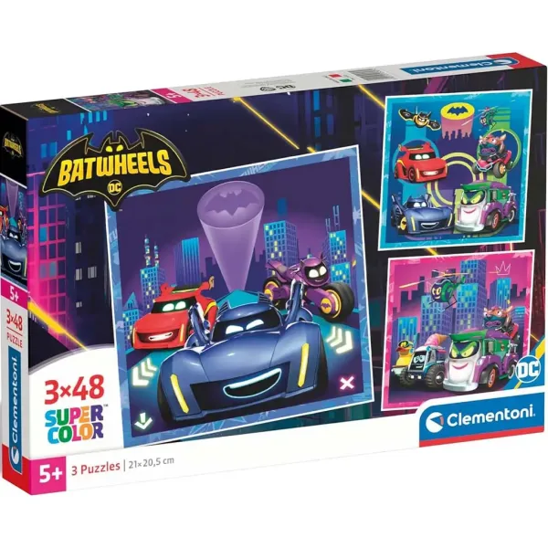 Batwheels 3x48 Stück Supercolor Puzzle - Clementoni Bild 1