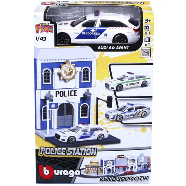 Bburago City - Audi A6 Polizeiauto und Polizeistation 1 /43 Bild 2