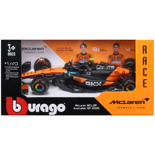 Bburago: McLaren MCL39 F1 (2025) Rennwagen Metallauto Modell 1/43 (Lando Norris #4) Bild 1