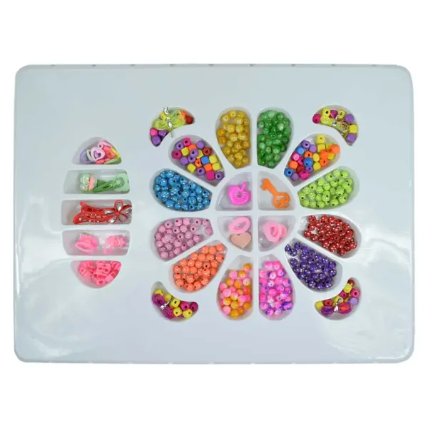 Beads Series: Schmuckherstellungsset mit Perlen, Haargummi und Haarspange mit über 200 Perlen Bild 2