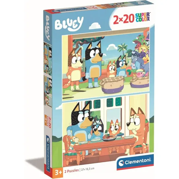 Bluey 2x20 Stück Supercolor Puzzle - Clementoni Bild 1