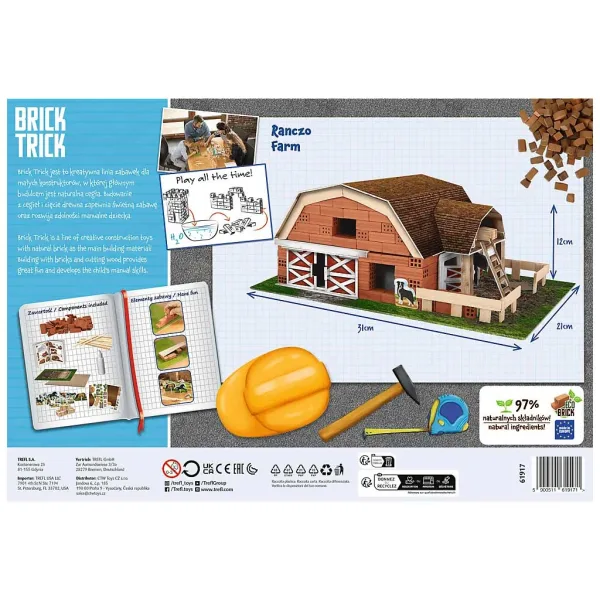 Brick Trick aus Ziegeln bauen: Bauernhof 130-teiliges Spielzeug - Trefl Bild 2