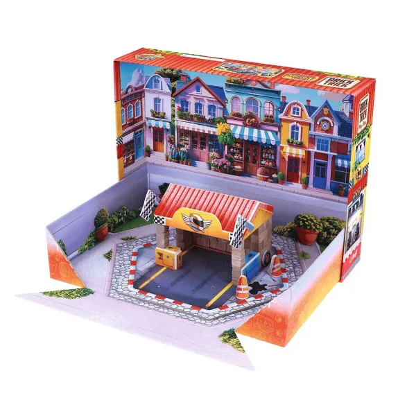 Brick Trick aus Ziegeln bauen: My City Pit Stop 50-teiliges Konstruktionsspielzeug - Trefl Bild 2