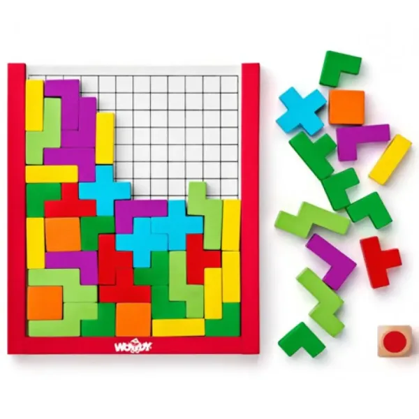 Buntes Holz Tetris Puzzle Spiel - Woodyland Bild 2