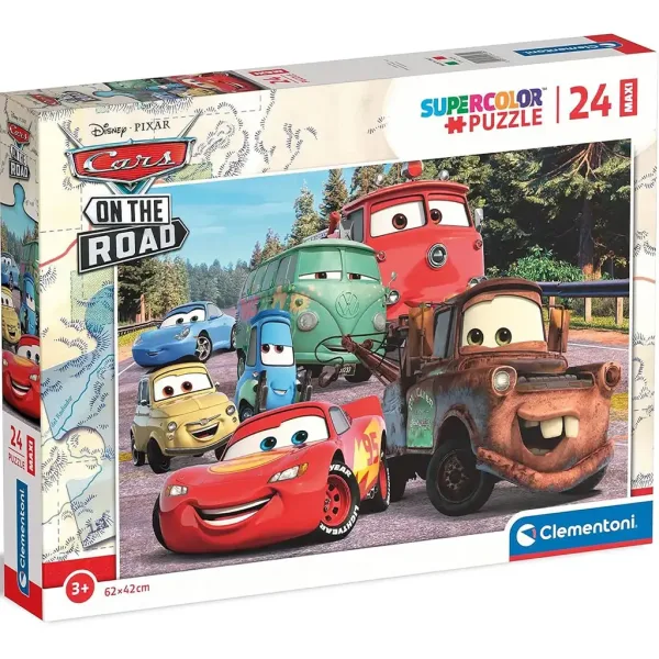 Cars Auf der Straße 24 Teile Maxi Supercolor Puzzle - Clementoni Bild 1