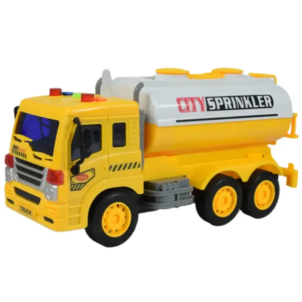 City Truck: Gelber Tanklastwagen mit Licht und Sound 1/18 Bild 2