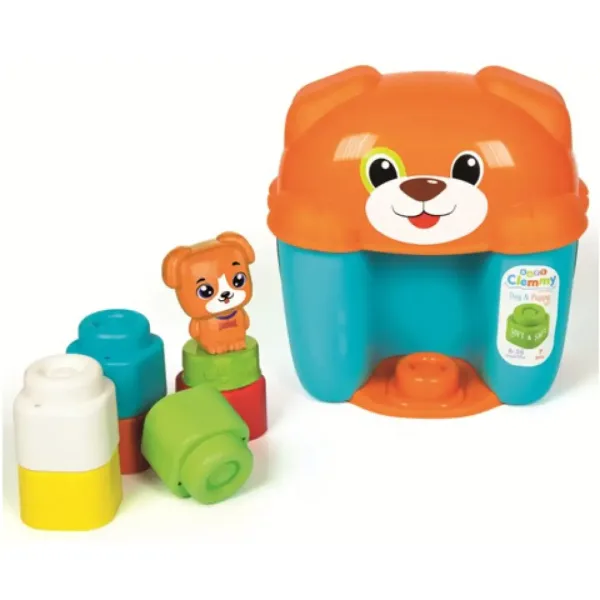 Clemmy brauner Hund weiches Bauspiel-Set in Aufbewahrungsbox - Clementoni Bild 2