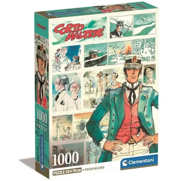 Corto Maltese Comic HQC 1000-Teile Puzzle mit Poster - Clementoni Bild 1