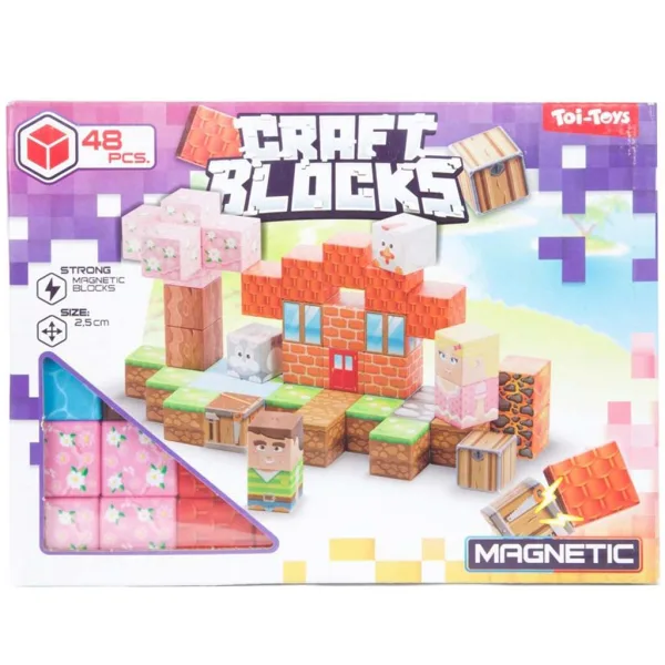 Craft Blocks magnetisches Bauspielzeug, 48-teilig – in zwei Varianten Bild 2