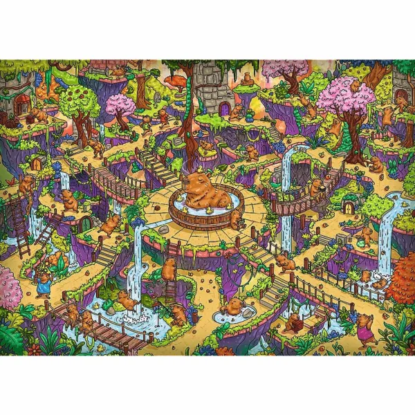 Das unmögliche Labyrinth fröhliche Wasserschweine 500-teiliges Premium plus Qualität Puzzle - Trefl Bild 2