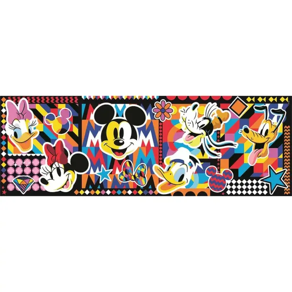 Disney: Klassischer Mickey Maus 1000-teilige Panorama-Puzzle 98x33cm - Clementoni Bild 2