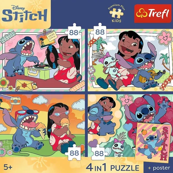 Disney Lilo & Stitch - 4 x 88 Teile Premium Plus Kinderpuzzle - Trefl Bild 2