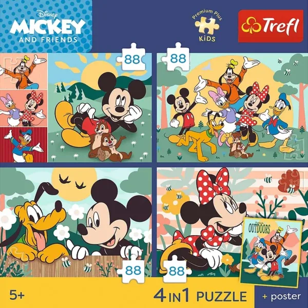 Disney Mickey Maus und Freunde – 4 x 88 Teile Premium Plus Kids Puzzle – Trefl Bild 2