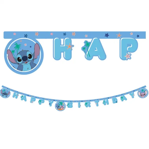 Disney Stitch Geburtstags-"Happy Birthday" Banner Partydeko 200cm Bild 1