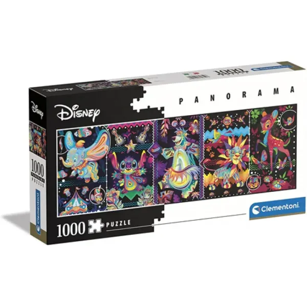 Disney Vintage farbige 1000-teilige Panorama-Puzzle - Clementoni Bild 1