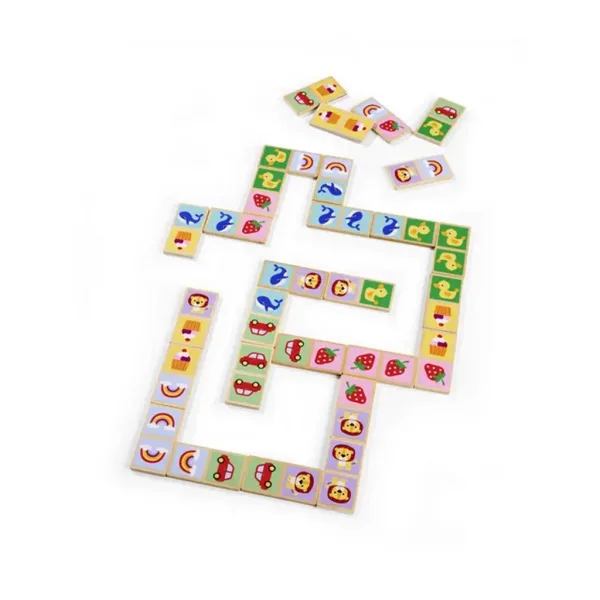 Eichhorn: Buntes Holzdomino mit kindlichen Motiven – Simba Toys Bild 2