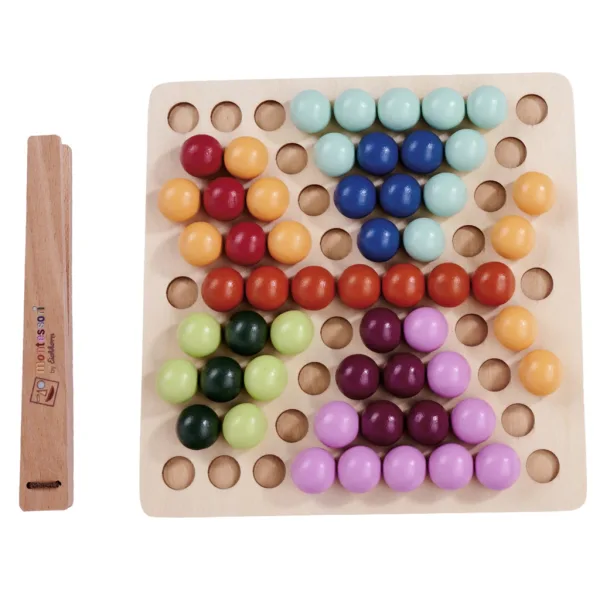 Eichhorn: Montessori-Entwicklungsspiel mit Holzpinzette und Kugeln Bild 2