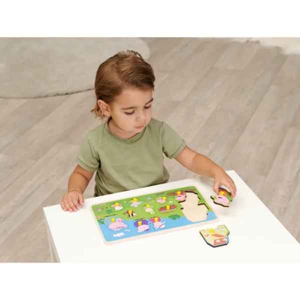 Eichhorn: Peppa Wutz Holz-Formenpuzzle mit Griffen, 13-teilig Bild 2