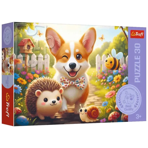 Ein Tag mit Corgi Hund 30-teiliges Puzzle - Trefl Bild 1