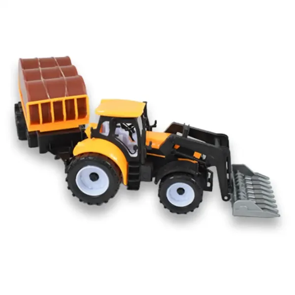 Engineering Truck: Baggertraktor mit Anhänger und Fässern in verschiedenen Ausführungen 43cm Bild 4