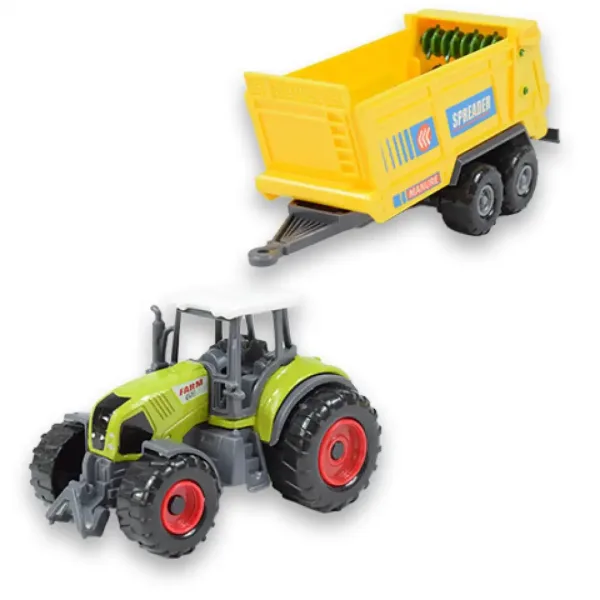 Farm Set: Landwirtschaftlicher Traktor mit Anhänger in vier Varianten 22cm Bild 9