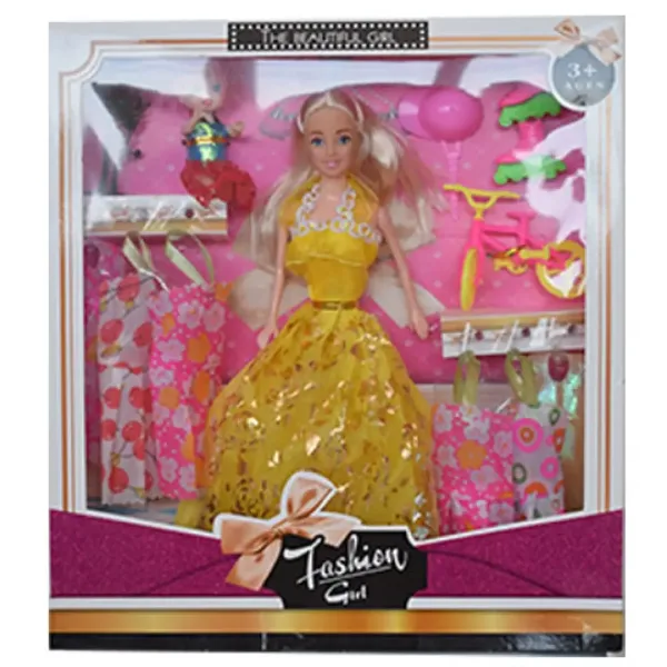 Fashion Girl: Puppen- und Kinderset mit Fahrrad und Zubehör, 28 cm Bild 6