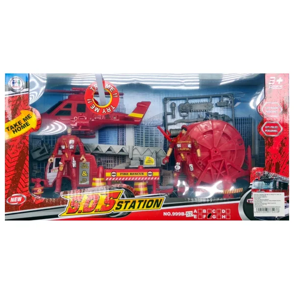 Feuerwehrauto und Hubschrauber mit Licht, Ton und Figuren in mehreren Varianten Bild 4