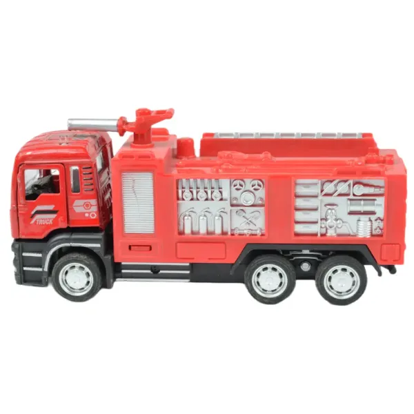 Feuerwehrwagen: Rückzieh-Feuerwehr-LKW in zwei Varianten, 14 cm Bild 3