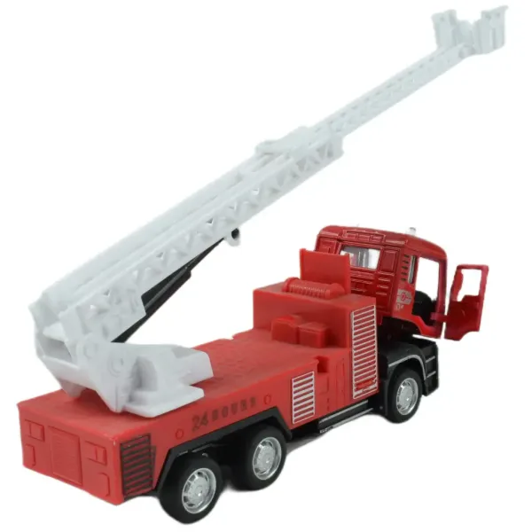 Feuerwehrwagen: Rückzieh-Feuerwehr-LKW in zwei Varianten, 14 cm Bild 7
