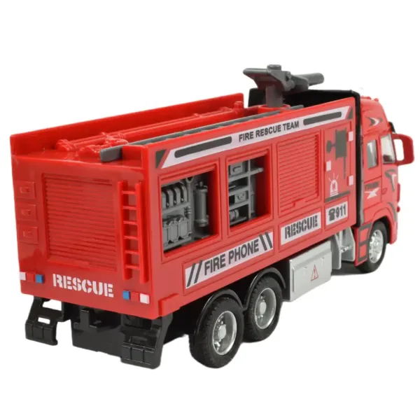 Feuerwehrwagen: Schwungrad-Kran-Feuerwehrfahrzeug mit Licht und Ton 20cm Bild 4