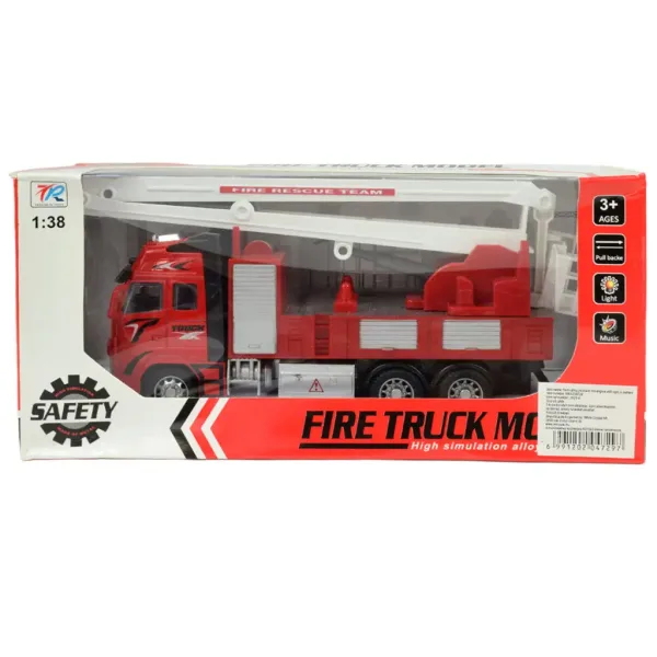 Feuerwehrwagen: Schwungrad-Kran-Feuerwehrfahrzeug mit Licht und Ton 20cm Bild 6