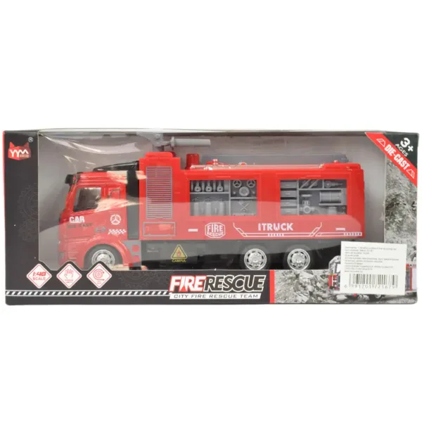 Fire Rescue: Feuerwehrwagen mit Schwungrad und Wasserkanone 19cm Bild 5