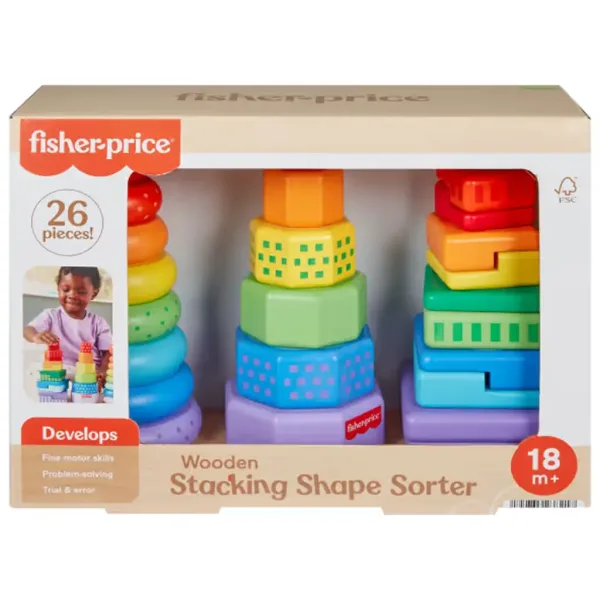 Fisher-Price Bunte Formensortierer und Stapelpyramide Spielset - Mattel Bild 1