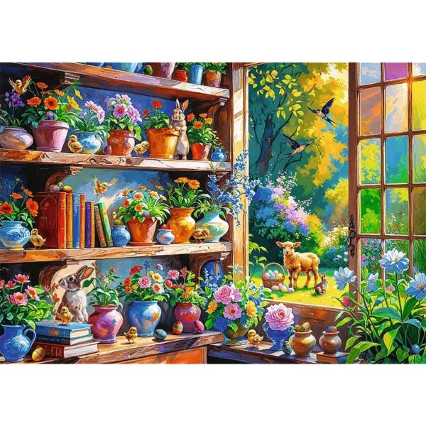 Frühlingmorgen im blühenden Haus – 500 Teile Puzzle – Trefl Bild 2