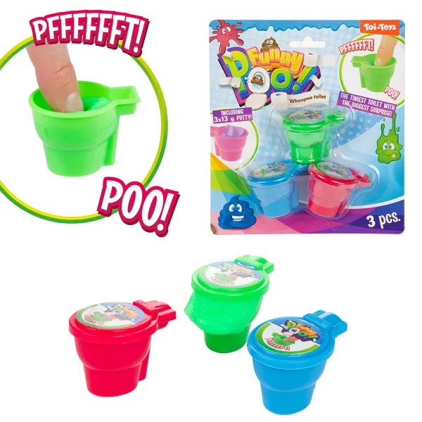 Funny Poo lustiges WC-Set mit Knete 3er-Pack Bild 2