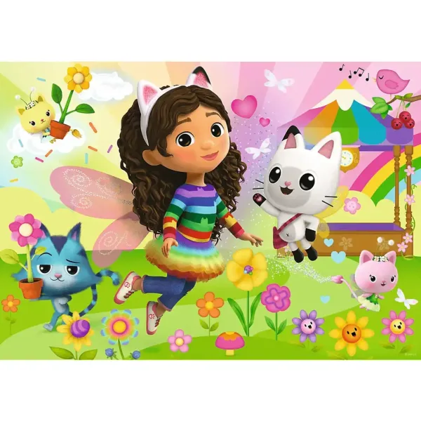 Gabis Puppenhaus Glitzerndes Abenteuer 100-teiliges Glitzerpuzzle – Trefl Bild 2
