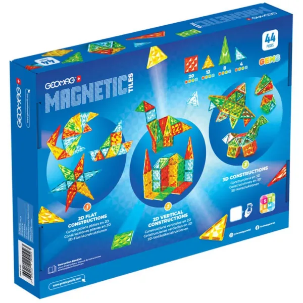 Geomag Magnetic Tiles Gems magnetisches Bauspielzeug 44-teilig Bild 4