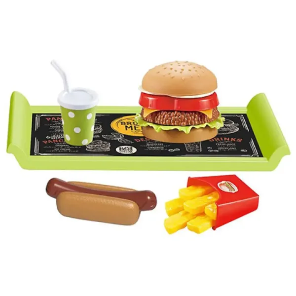 Gourmet-Schnellrestaurant-Menü mit Tablett Bild 2