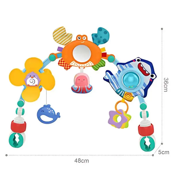 Happy World: An das Kinderbett oder den Kinderwagen befestigbarer Spielbogen mit Meeresmotiven 48x36cm Bild 2