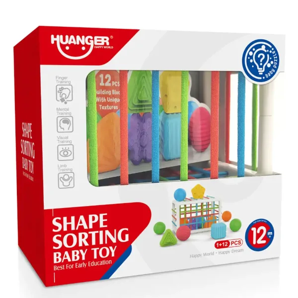 Happy World: Fröhliches Formensortierspiel mit 12 Teilen zur Fähigkeitsentwicklung Bild 3