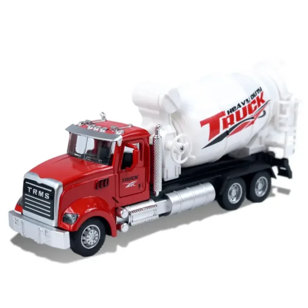 Heavy Duty Truck: Rückziehbares Metall-Betonmischer-LKW-Modell mit öffnenden Türen und drehbarer Trommel 1/36 Bild 3
