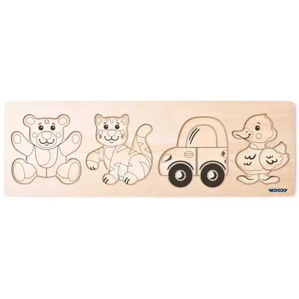 Holz 4-teiliges Puppenpuzzle - Woodyland Bild 2