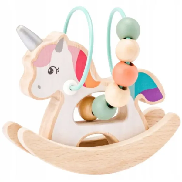 Holz-Unicorn-Ballführendes Babyspielzeug - Woodyland Bild 1