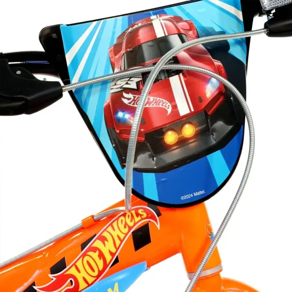 Hot Wheels 16” Kinderfahrrad mit Flaschenhalter und Stützrädern in orange-schwarz – Dino Bikes Fahrrad Bild 4