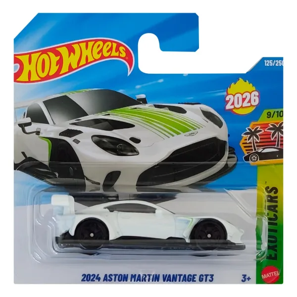 Hot Wheels: 2024 Aston Martin Vantage GT3 weiße Spielzeugauto 1/64 - Mattel Bild 1