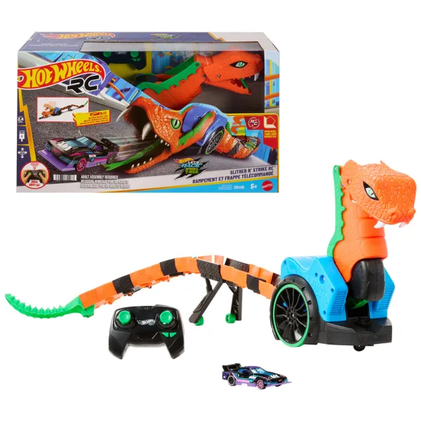 Hot Wheels: Lass uns Rennen Fernbedienungs-Autokiller-Schlange mit Kleinwagen – Mattel Bild 2