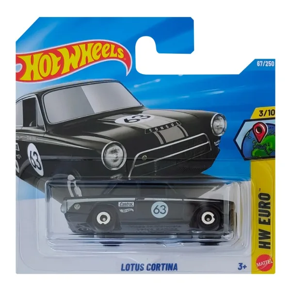 Hot Wheels: Lotus Cortina schwarzes Spielzeugauto 1/64 - Mattel Bild 1
